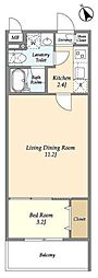 アルファコート常盤台2 1LDKの間取図画像