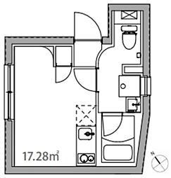都営浅草線 西馬込駅 徒歩6分の賃貸マンション 2階ワンルームの間取り