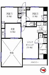 サンクレイドル府中ヴェルブランシェ 3LDKの間取図画像