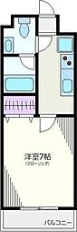 第5ベルビュー 1Kの間取図画像