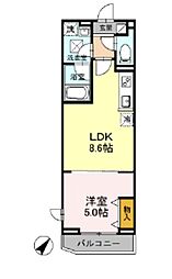 パルナシウス 1LDKの間取図画像