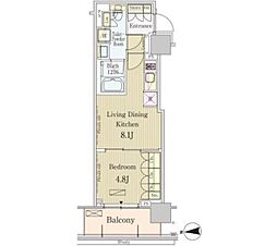 パークアクシス池田山 1LDKの間取図画像