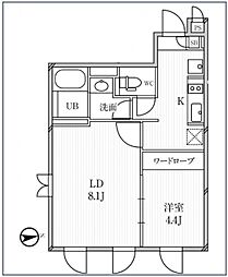 ルクレ高田馬場 1LDKの間取図画像