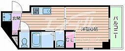 ハピネス高城 1Kの間取図画像