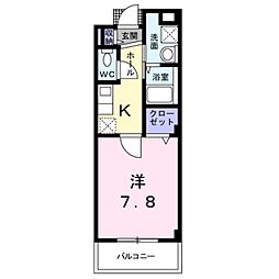 フェリスウラタ 1Kの間取図画像