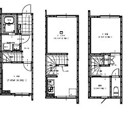 東村山市栄町1丁目アパート 2SLDKの間取図画像