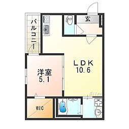 南海高野線 我孫子前駅 徒歩7分の賃貸アパート 2階1LDKの間取り