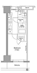 ザ・パークハビオ木場 9階1Kの間取り
