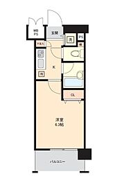 パレステュディオ文京千石パークサイド 1Kの間取図画像