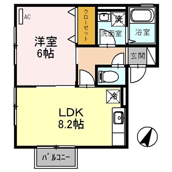 大阪府泉大津市本町(賃貸アパート1LDK・1階・36.29㎡)の写真 その2