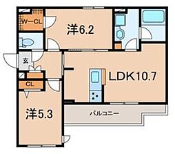 仮豊島区南大塚1丁目計画 2階2LDKの間取り