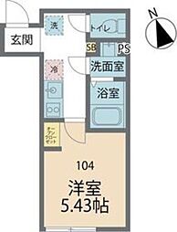 カインドネス金町 1Kの間取図画像