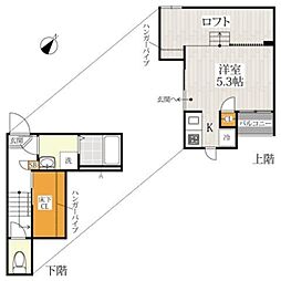 CB川越レガンテ 1階1Kの間取り