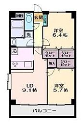 フォーレスト 2LDKの間取図画像