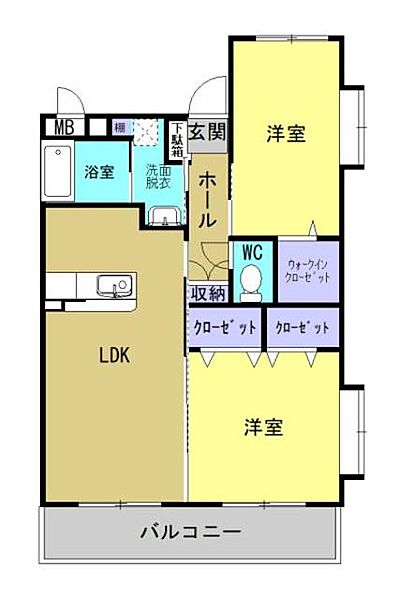 あかねヒルズ南宮崎 206｜宮崎県宮崎市源藤町源藤(賃貸マンション2LDK・2階・54.18㎡)の写真 その2