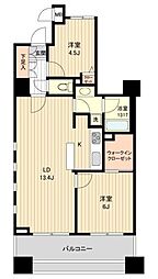 HF銀座レジデンスイースト 4階2LDKの間取り