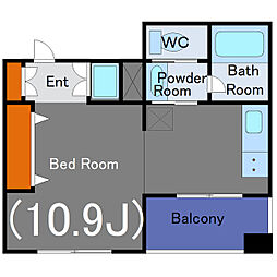 Blossom　Tsukuda 2階ワンルームの間取り