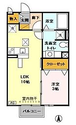 メゾンリシェス 1LDKの間取図画像