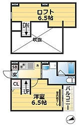 エルマール 1階1Kの間取り