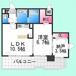スプランドゥール蔵前 1SLDKの間取図画像