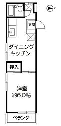 サンハイム 1DKの間取図画像