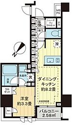 ライオンズ蔵前レジデンス 1DKの間取図画像