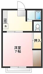 サンハイツ 2階1Kの間取り