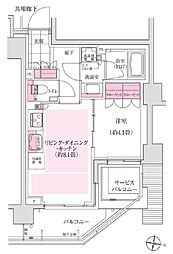 ディームス東陽町 6階1LDKの間取り