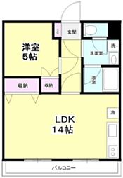 cooee茅ヶ崎 1LDKの間取図画像