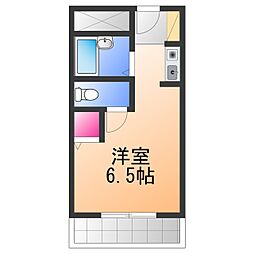 アミケンハイツ ワンルームの間取図画像