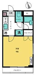 ベルメゾン松波 1Kの間取図画像