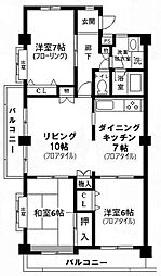 ロイヤルハイツ 3LDKの間取図画像