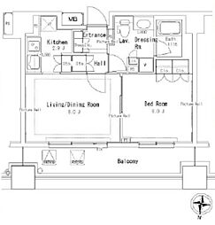 パークアクシス御茶ノ水ステージ 1LDKの間取図画像