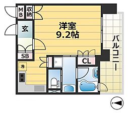 リーガル神戸三宮山手 1Kの間取図画像