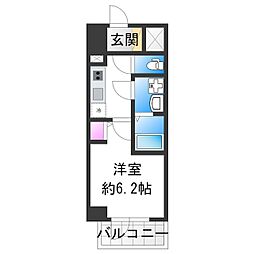 エスリード長居公園PARKAVENUE 1Kの間取図画像