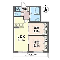 サクレ　オー　トルワ 00107 ｜ 埼玉県越谷市レイクタウン５丁目25-5（賃貸マンション2LDK・1階・56.71㎡） その2