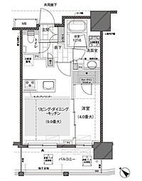 ルジェンテ武蔵小山 8階1LDKの間取り