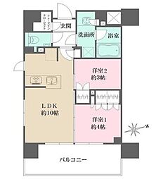 グレーシアフィット藤沢鵠沼 2LDKの間取図画像