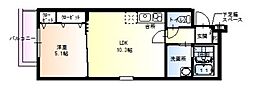 フジパレス豊里3番館 1LDKの間取図画像