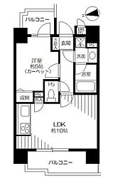 都営三田線 白金高輪駅 徒歩6分の賃貸マンション 6階1LDKの間取り
