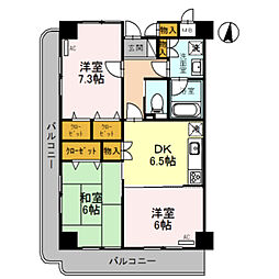 EAST VILLAGE 2001 1階3DKの間取り