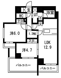 サクラアクシス中板橋 5階2SLDKの間取り