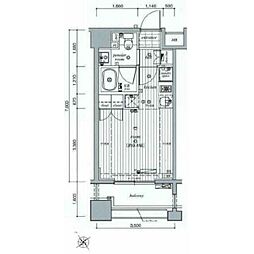 JR京浜東北・根岸線 大森駅 徒歩12分の賃貸マンション 12階1Kの間取り