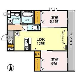 ロイヤルパレス 2LDKの間取図画像