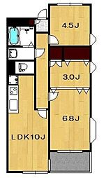 オーキッドパレス吉房 3階2SLDKの間取り