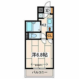 アートヒルズヨコハマB 1Kの間取図画像