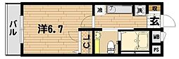 グランベルドール 3階1Kの間取り