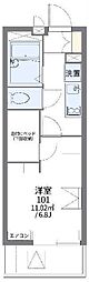 レオパレス春日 1Kの間取図画像