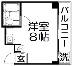 サンシャイン香里園2 ワンルームの間取図画像