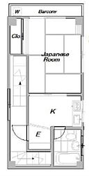 石塚ビル 1Kの間取図画像